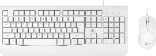 LENOVO LECOO CM105 USB Q Trk Optic Mouse Beyaz Multimedya Klavye - Mouse Set - Image 1
