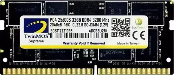 TwinMOS 32GB DDR4 3200MHz NOTEBOOK RAM MDD432GB3200N - Image 1
