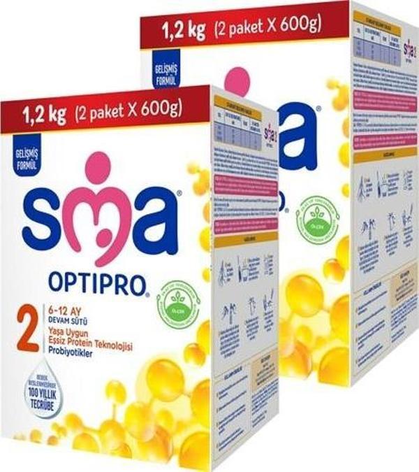 SMA Optipro Probiyotik 2 6-12 Ay Bebek Sütü 1200 gr X 2 Adet - Image 1