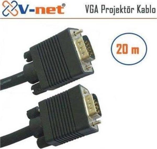 V-net VGA 20m Video Projektör kablosu, Gold Plated - Image 1