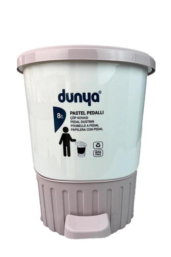 Dünya Çöp Kovası 8 Litre Pedallı Pastel Renkli Royaleks-01069 - Image 1