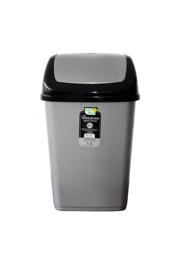 Fantastik Sallanır Kapak Plastik Banyo Mutfak Çöp Kovası Kutusu / 5 Litre Royaleks-E241 - Image 1