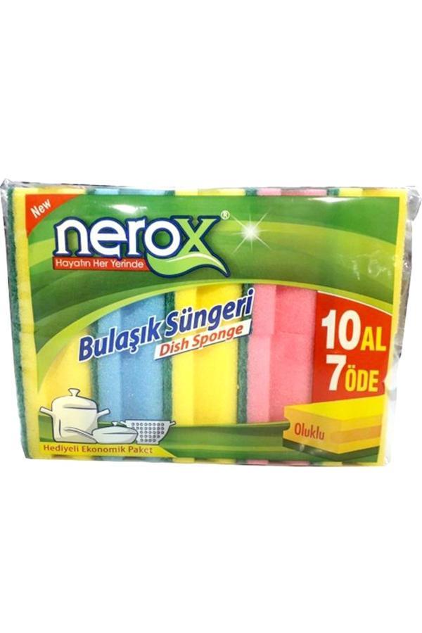 Nerox Bulaşık Süngeri Oluklu 10'Lu Royaleks-NRX-F550 - Image 1