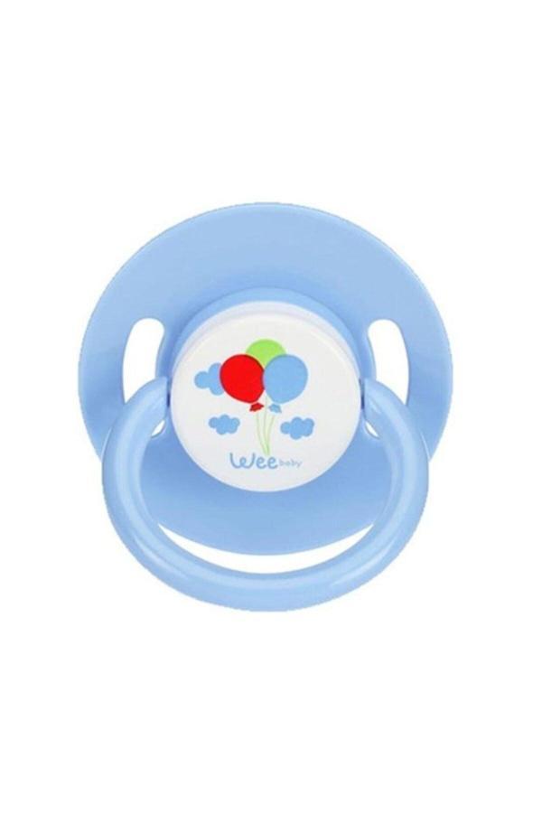Wee Baby 0-6 Ay Yuvarlak Uçlu Emzik No:1 Mavi (Renkli Balon Desenli) - Image 1