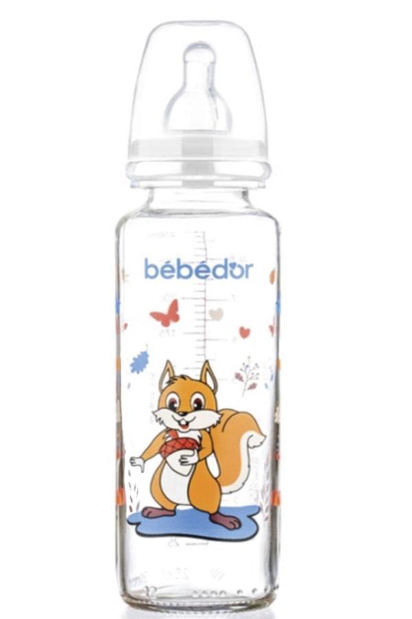 Bebedor Beyaz Desenli Cam Biberon 250Ml 3+ Ay - Image 1