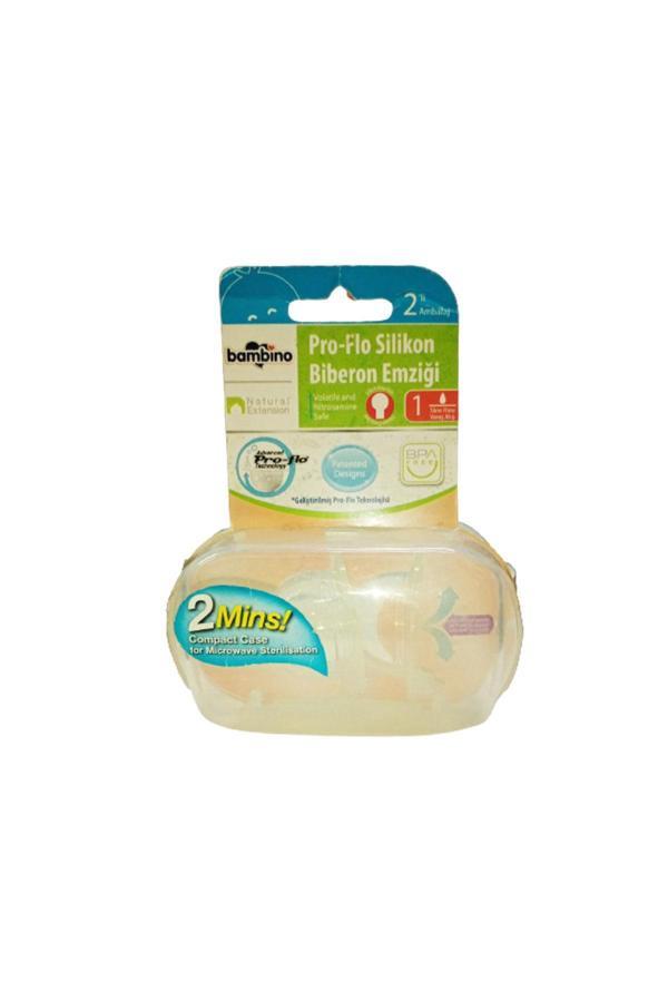 Bambino 2'Li Pro-Flo Silikon Biberon Emziği No: 1 - Image 1