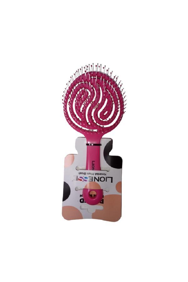 Lionesse Yuvarlak Maze Brush Saç Fırçası Koyu Pembe - Image 1