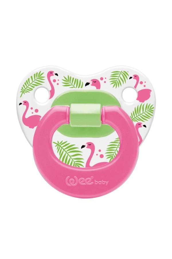 Wee Baby Wee 834 Desenli Silikon Damaklı Emzik No:2 Pembe - Image 1