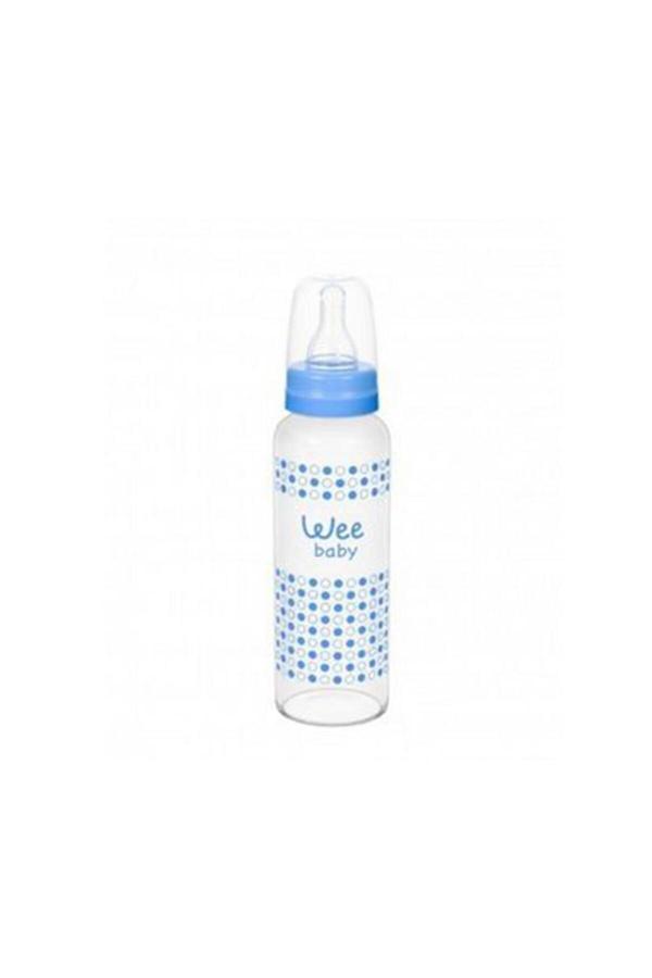 Wee Baby Isıya Dayanıklı Cam Biberon 240Ml / Mavi - Image 1