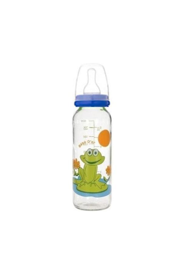 Bebedor 31302 Desenli Cam Biberon 250 Ml - Mavi Kapaklı Kurbağa - Image 1