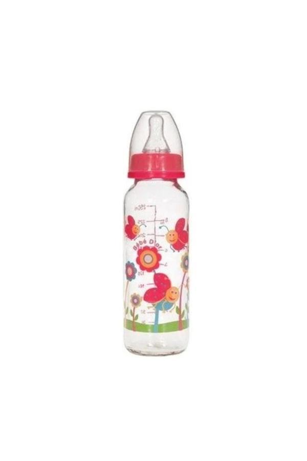 Bebedor 31302 Desenli Cam Biberon 250 Ml - Kırmızı Renkli Uğur Böceği - Image 1