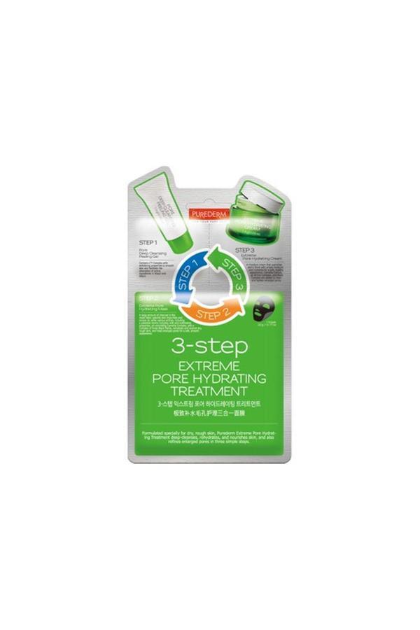 Purederm Yoğun Gözenek Nemlendirici 3 Aşamalı Bakım Seti - 1. Peeling 2. Nemlendirici Krem 3. Nemlen - Image 1