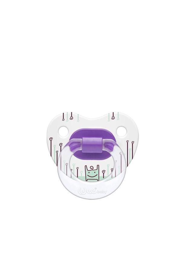 Wee Baby 833 Desenli Gövdeli Damaklı Emzik No:1 Mor - Image 1