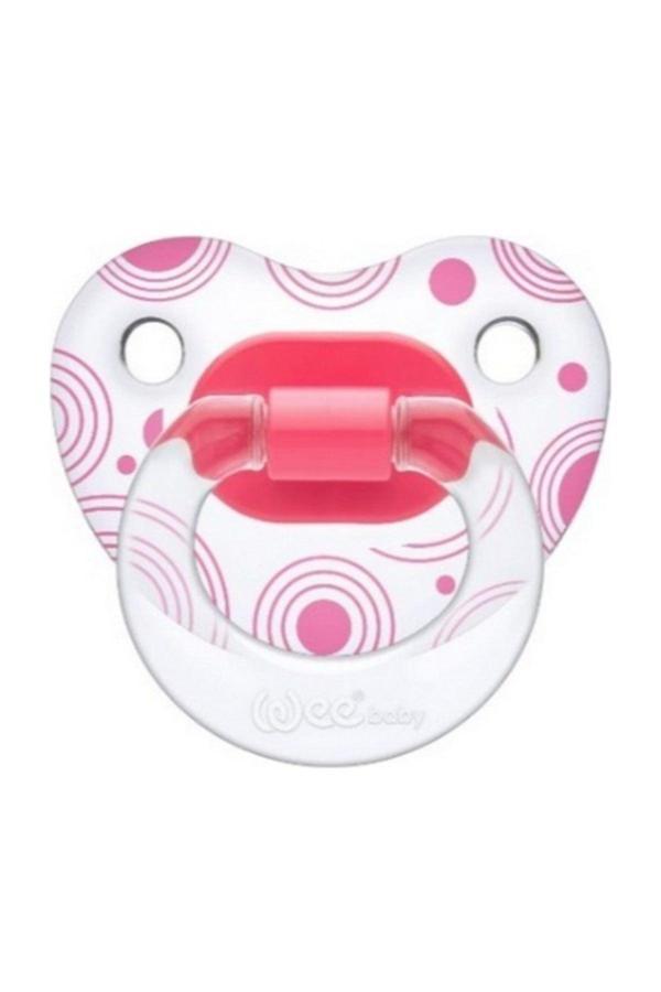Wee Baby Şeffaf Desenli Damaklı Silikon Emzik 0-6 Ay Pembe - Image 1