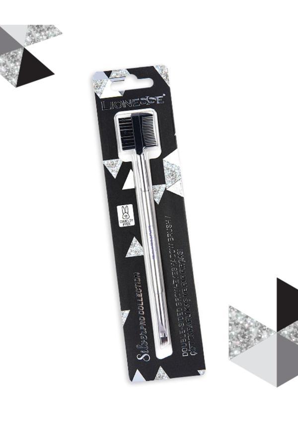 Lionesse Silver Collection Taraflı Far Ve Kaş Fırçası 5134 - Profesyonel Seri, Cruelty Free - Image 1