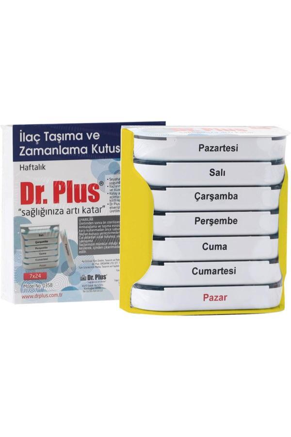 Dr Plus Dr. Plus Ilaç Hap Taşıma Ve Zamanlama Kutusu Haftalık 7X24-(Renk:Sarı-Beyaz) - Image 1