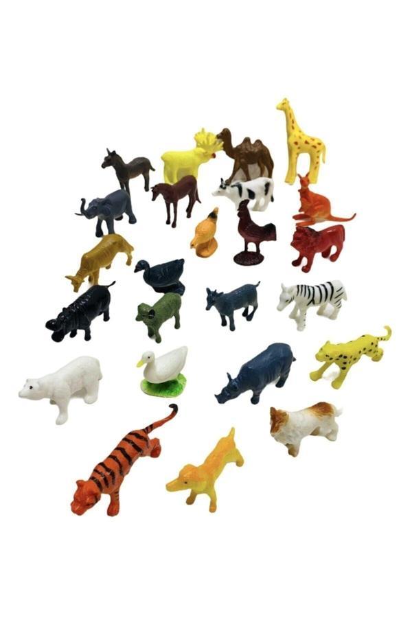 Lrs Store Vahşi Ve Çiftlik Hayvan Seti Sırtlan Kaplan Aslan Fil Zebra Gergedan Deve 24 Parça Oyuncak - Image 1