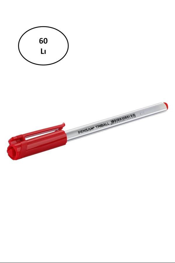 Pensan Trıball Kırmızı Stand 60'Lı Tükenmez Kalem - Image 1
