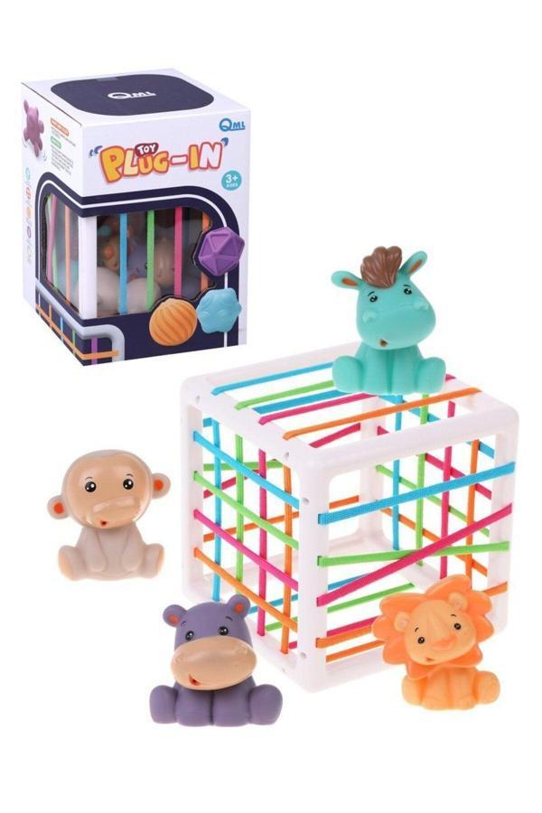 Lrs Store Montessori Bebek Oyuncak 4 Hayvan Figürlü Renkli Eğitici Blok Ayırma Oyunu Yeni Doğan Bebek Hediye - Image 1