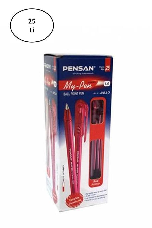 Pensan PE02210TKKI My-Pen Tükenmez Kalem, Kırmızı, 25'li - Image 1