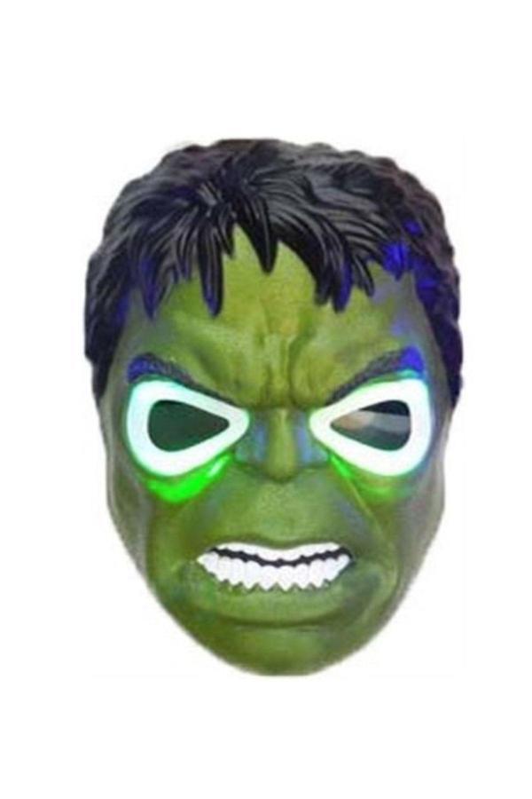 Lrs Store Avangers Pilli Işıklı Hulk Maskesi 4-12 Yaş Yüksek Kalite Yeşil Dev - Image 1