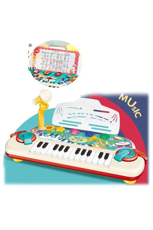 Lrs Store Multi Fonksiyon Çocuk Pianosu Mikrofonlu 24 Tuşlu Piyano, Org - Image 1