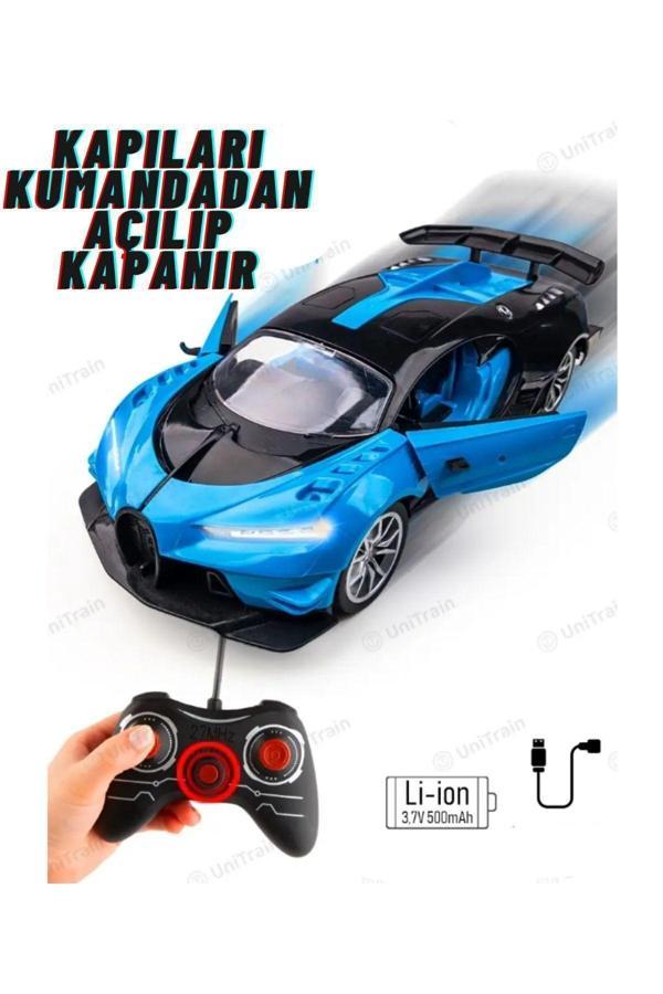 Lrs Store Uzaktan Kumandalı Araba Bugatti Chiron Kapıları Kumandadan Açılıp Kapanır Işıklı 27 Cm - Image 1