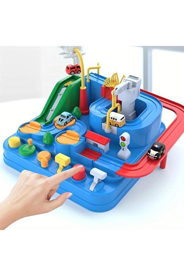 Lrs Store 4 Arabalı Macera Araba Platformu Oyuncak Mıknatıslı Pist Parkur Car Adventure - Image 1