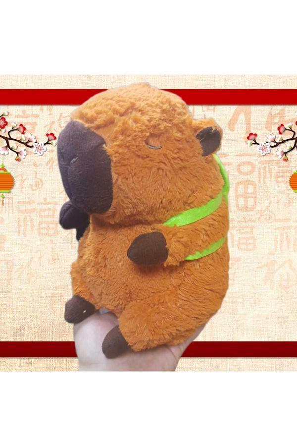 Lrs Store Kapibara Peluş Oyuncak 24 Cm Sırt Çantalı Capybara Figür Yüksek Kalite - Image 1