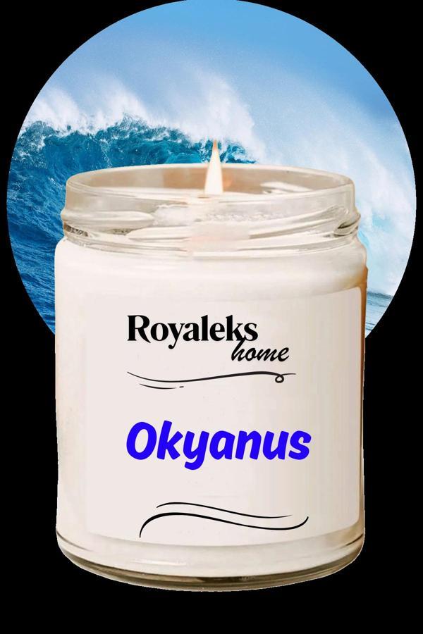 Doğal Özel Seri Kokulu Dekoratif Kavanoz Mum 210 cc - Okyanus Esansı - RYL - Image 1