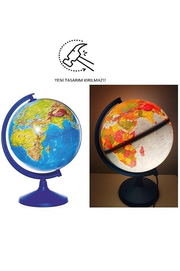 Lrs Store Işıklı Küre Dünya Küresi Hem Fiziki Hem Siyasi 20 Cm Çaplı Yüksek Kalite - Image 1