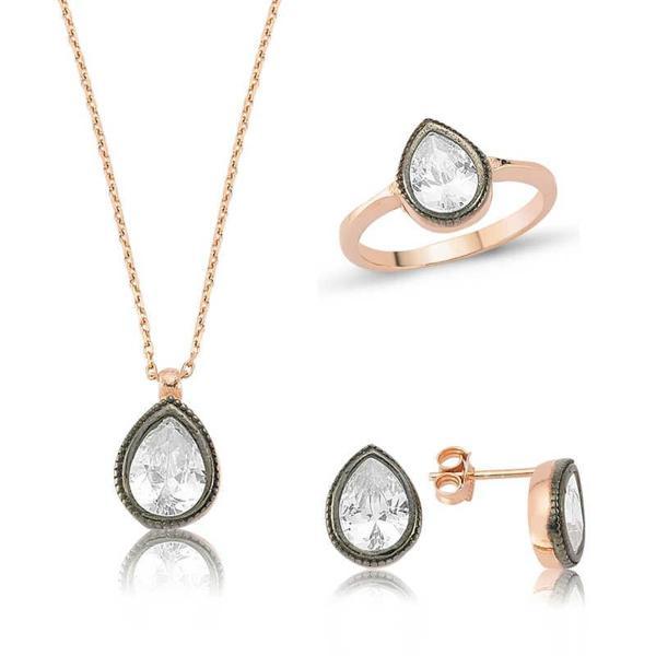 Gümüş Elmas Model Damla Bayan Set SL2321 - Image 1