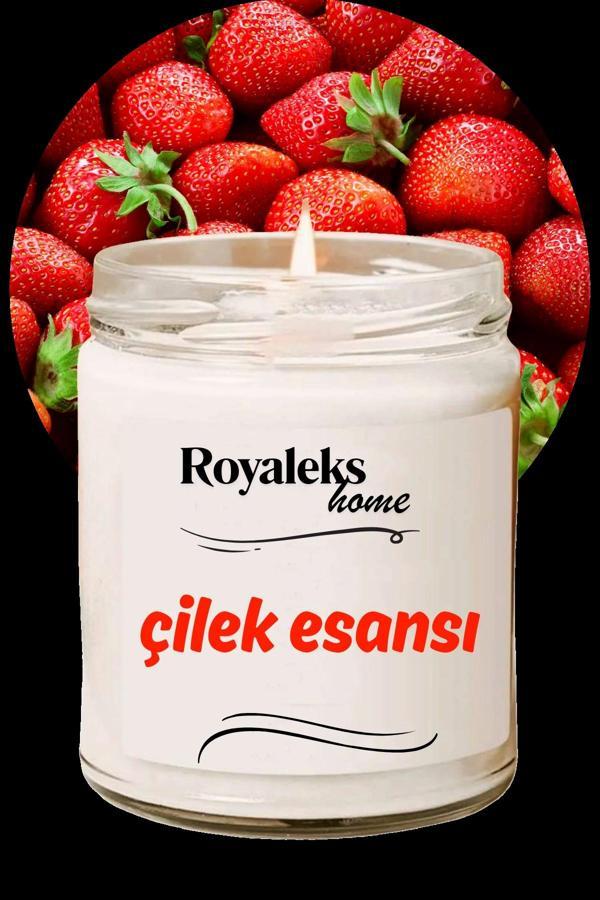 Doğal Özel Seri Kokulu Dekoratif Kavanoz Mum 210 cc - Çilek Esansı - RYL - Image 1