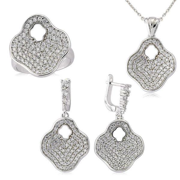 Gümüş Çiçek Bayan Set  SL2298 - Image 1