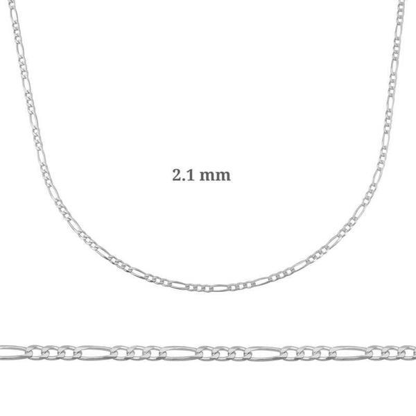 2.10 mm Gümüş Figaro Zincir - 0.60 mikron SL3342 - Image 1