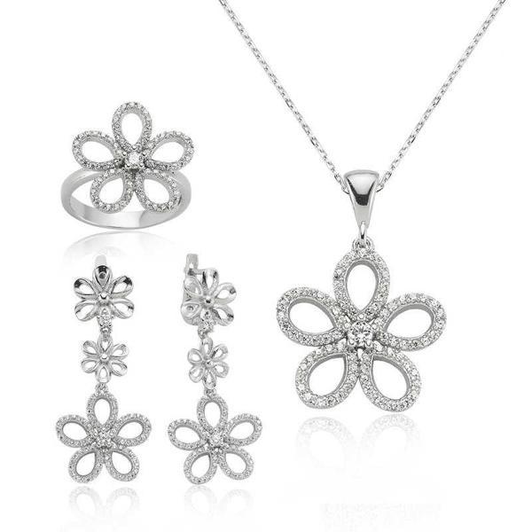 Gümüş Papatya Bayan Set  SL2318 - Image 1