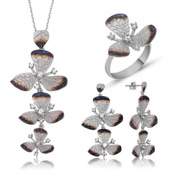 Gümüş Çiçek Bayan Set  SL2329 - Image 1