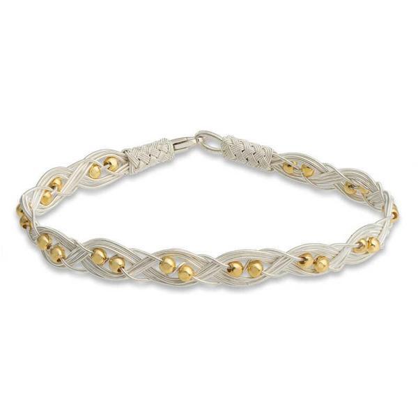 Gümüş Kazaziye Örgü Bileklik  SL5195 - Image 1