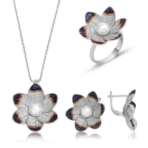 Gümüş Nergis Çiçeği Bayan Set SL2327 - Image 1