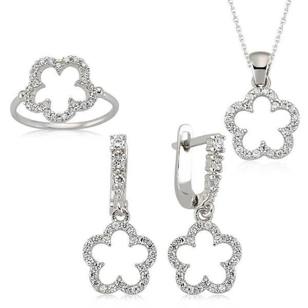 Gümüş Çiçek Bayan Set  SL2289 - Image 1