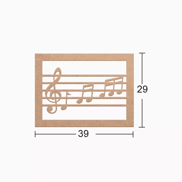 Hobi-Art DS 53 Boyanabilir Ahşap Müzik Nota  Desenli Duvar Süsü - Image 1