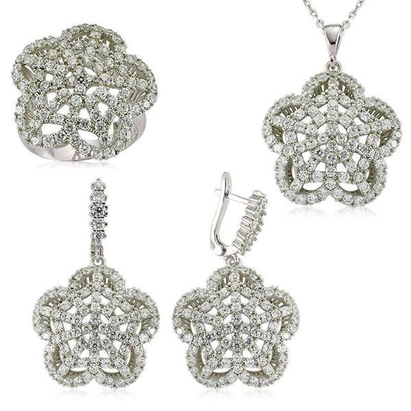 Gümüş Çiçek Bayan Set  SL2304 - Image 1