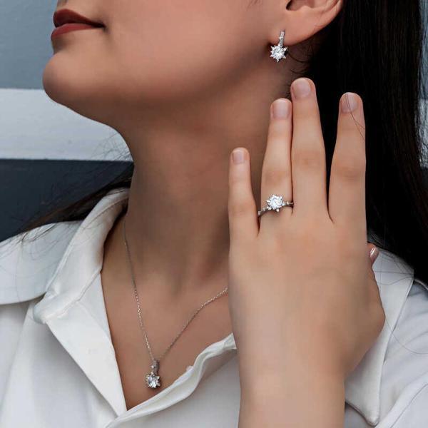 ​Gümüş Çiçek Desenli Kadın Set SL6158 - Image 1