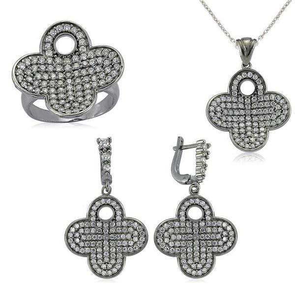 Gümüş Çiçek Bayan Set  SL2296 - Image 1