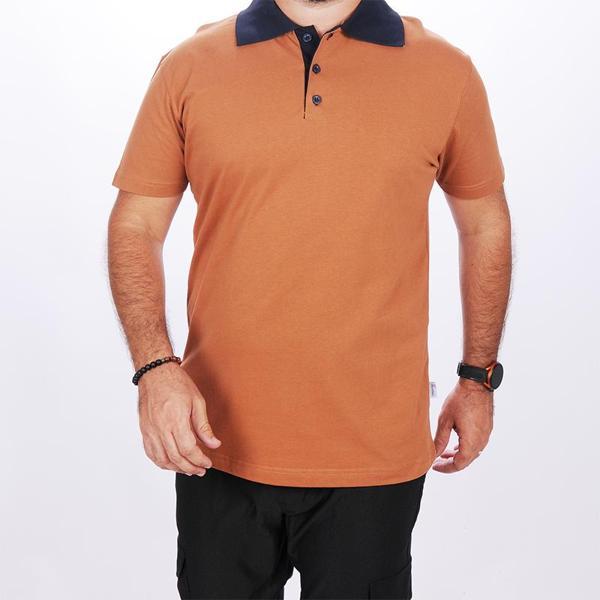 Formteks Polo Yaka Tshirt Kahve-Lacivert Yakalı - Image 1