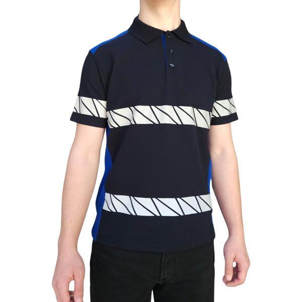 Formteks RefleX Pro – Reflektör Baskılı Polo Yaka İş Tişörtü Lacivert Sax - Image 1
