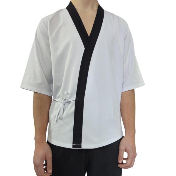 Formteks Sushi Şef Kimono Ceketi  Beyaz Siyah - Image 1