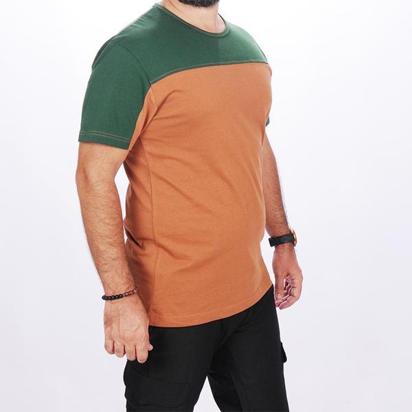 Formteks 0 Yaka Robalı Tişört Kahve Yeşil - Image 1