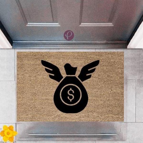 Kapı Önü Paspası Dekoratif Dijital Baskı Dolar Kesesi P-2407 - Image 1