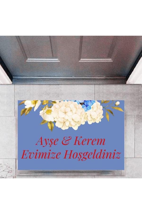 Kapı Önü Paspası Dekoratif Dijital Baskı Evimize Hoşgeldiniz P-2455 - Image 1